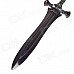 Animation Warrior Weapons Zinc Alloy Sword Model Toy w/ Keyring - Bright Black