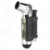 1300'C Windproof Butane Jet Torch Lighter - Black + Silver