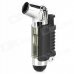 1300'C Windproof Butane Jet Torch Lighter - Black + Silver 1300'C Windproof Butane Jet Torch Lighter - Black + Silver