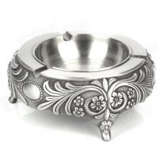YHG00121 European Retro Style Aluminium Alloy Ashtray - Silver