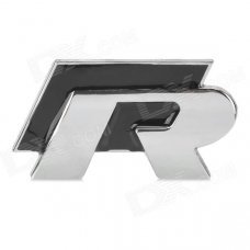 Zinc Alloy R Style Car Badge Decoration Sticker - Silver + Black Zinc Alloy R Style Car Badge Decoration Sticker - Silver + Black