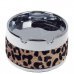 Plastic Leopard Pattern Rotary Top Ashtray - Silver + Black + Gold Plastic Leopard Pattern Rotary Top Ashtray - Silver + Black + Gold