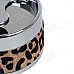 Plastic Leopard Pattern Rotary Top Ashtray - Silver + Black + Gold Plastic Leopard Pattern Rotary Top Ashtray - Silver + Black + Gold