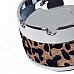 Plastic Leopard Pattern Rotary Top Ashtray - Silver + Black + Gold Plastic Leopard Pattern Rotary Top Ashtray - Silver + Black + Gold