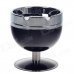 Plastic Cup Style Rotary Top Ashtray - Black + Silver Plastic Cup Style Rotary Top Ashtray - Black + Silver