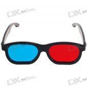 Re-useable Plastic Frame and Lens Anaglyphic Red + Blue 3D Glasses