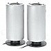 Fashion 2W + 2W USB Powered Speakers - Silver Grey + Black (2 PCS)