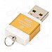 SIYOTEAM SY-M83 USB 2.0 TF / Micro SD / M2 Card Reader - Golden + Silver + White SIYOTEAM SY-M83 USB 2.0 TF / Micro SD / M2 Card Reader - Golden + Silver + White