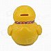 Cute Vinyl Boy Duck Piggy Bank - Yellow Cute Vinyl Boy Duck Piggy Bank - Yellow