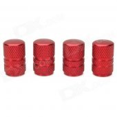 MZ Universal Tubular Shaped Aluminium Alloy Tire Valve Caps - Red (4 PCS)