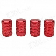 MZ Universal Tubular Shaped Aluminium Alloy Tire Valve Caps - Red (4 PCS)