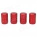 MZ Universal Tubular Shaped Aluminium Alloy Tire Valve Caps - Red (4 PCS)