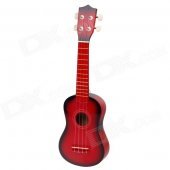 William Mini Handheld 21" 4-String Ukulele - Red + Black