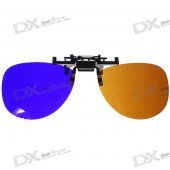 Re-useable Clip-On Resin Lens Anaglyphic Brown + Blue 3D Glasses