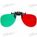 Re-useable Clip-On Resin Lens Anaglyphic Red + Green 3D Glasses