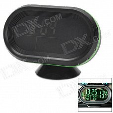 Multi-Functional Car 2.5" LCD Clock / Thermometer / Battery Voltmeter - Black + Green Multi-Functional Car 2.5" LCD Clock / Thermometer / Battery Voltmeter - Black + Green