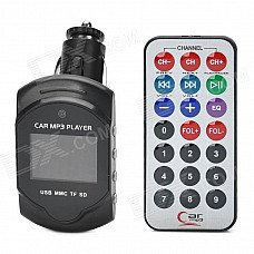 1.2" LCD Car FM Transmitter / MP3 Player w/ SD / TF Card Slot / USB + Remote Control - Black 1.2" LCD Car FM Transmitter / MP3 Player w/ SD / TF Card Slot / USB + Remote Control - Black