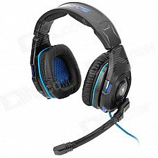 SADES SA-907 USB Gaming Headphones Headset - Black + Blue (300cm-Cable) SADES SA-907 USB Gaming Headphones Headset - Black + Blue (300cm-Cable)