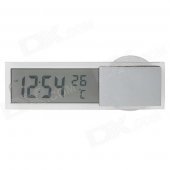 Car Digital 2.0" LCD Clock / Thermometer w/ Suction Cup - Black (1 x L1131)