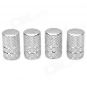 MZ Universal Tubular Shaped Aluminium Alloy Tire Valve Caps - Silver (4 PCS)