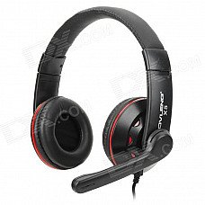 OVLENG X5 Headphones Headset w/ Microphone for Computer - Black + Red (3.5mm Plug / 1.85m) OVLENG X5 Headphones Headset w/ Microphone for Computer - Black + Red (3.5mm Plug / 1.85m)