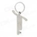 4hao Football Player Style Zinc Alloy Keychain - Silver