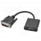 DVI (18+1) Male to VGA Female Adapter Cable - Black (30cm)
