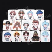 10050054M Cartoon Peking Opera Style Refrigerator Magnet Sticker Set - Multicolored (14 PCS)