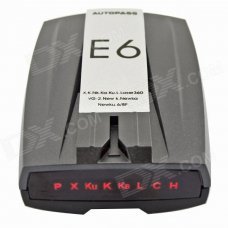 E6 2" LED Display GPS Navigator Car Radar Laser Detectors w/ Russian Voice - Grey + Silver + Black E6 2" LED Display GPS Navigator Car Radar Laser Detectors w/ Russian Voice - Grey + Silver + Black