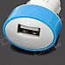 USB Car Cigarette Lighter Power Adapter for Iphone / Samsung / HTC / Nokia - White + Blue USB Car Cigarette Lighter Power Adapter for Iphone / Samsung / HTC / Nokia - White + Blue