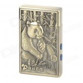 Rechargeable Panda Style Butane Lighter w/ Dual LED Light / Currency Detector - Bronze