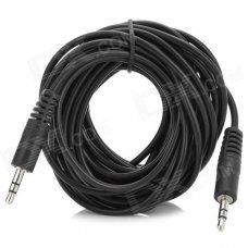 3.5mm Male to Male Extension Audio Cable - Black (500cm) 3.5mm Male to Male Extension Audio Cable - Black (500cm)