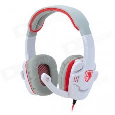 SADES SA708 Gaming Headphones w/ Microphone - White + Grey + Red (3.5mm Plug / 220cm-Cable) SADES SA708 Gaming Headphones w/ Microphone - White + Grey + Red (3.5mm Plug / 220cm-Cable)