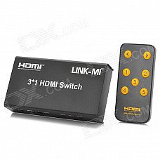 LINK-MI LM-SW03 1080P 3D 3 in 1 out HDMI Switch w/ Remote Control - Black LINK-MI LM-SW03 1080P 3D 3 in 1 out HDMI Switch w/ Remote Control - Black