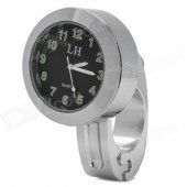 Handy Universal Handle Bar Mounted Chromeplate Analog Quartz Watch for Motorcycle - Silver (LR626)