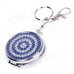 Portable Shining Rhinestone Stainless Steel Spring Lid Ashtray w/ Keyring - Silver + Blue Portable Shining Rhinestone Stainless Steel Spring Lid Ashtray w/ Keyring - Silver + Blue