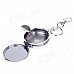 Portable Shining Rhinestone Stainless Steel Spring Lid Ashtray w/ Keyring - Silver + Blue Portable Shining Rhinestone Stainless Steel Spring Lid Ashtray w/ Keyring - Silver + Blue