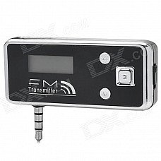 Rechargeable 0.7'' LCD Display FM Transmitter w/ 3.5mm Plug - Black + Silver Rechargeable 0.7'' LCD Display FM Transmitter w/ 3.5mm Plug - Black + Silver