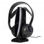 8-in-1 SF-880 Wireless Headphone w/ Receiver - Black + Purple