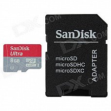 Sandisk MicroSDHC / TF UHS-I Memory Card w/ SD Card Adapter - Red + Grey (8GB / Class 10) Sandisk MicroSDHC / TF UHS-I Memory Card w/ SD Card Adapter - Red + Grey (8GB / Class 10)