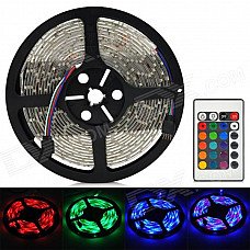 Waterproof 300-3528 SMD LED RGB Flexible Strip w/ 24-Key Controller (12V 5m) Waterproof 300-3528 SMD LED RGB Flexible Strip w/ 24-Key Controller (12V 5m)