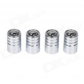 Replacement Stainless steel Car Tire Valve Caps - Silver + Black (4 PCS)