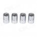 Replacement Stainless steel Car Tire Valve Caps - Silver + Black (4 PCS) Replacement Stainless steel Car Tire Valve Caps - Silver + Black (4 PCS)