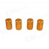 Universal Fashionable Aluminum Alloy Car Tire Valve Caps - Golden (4 PCS)
