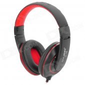 OVLENG X13 Headphones Headset w/ Microphone for Computer - Black + Red + Silver (120cm)