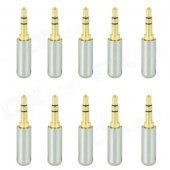 3.5mm Stereo Soldering Plug - Silver (10 PCS)
