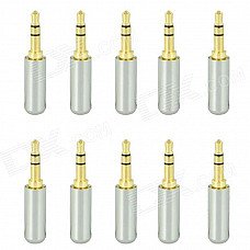 3.5mm Stereo Soldering Plug - Silver (10 PCS) 3.5mm Stereo Soldering Plug - Silver (10 PCS)