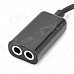 1-to-2 3.5mm Male to Female Audio Sharing Adapter Cable - Black + Golden 1-to-2 3.5mm Male to Female Audio Sharing Adapter Cable - Black + Golden