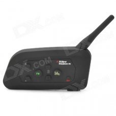 Waterproof FM Bluetooth 1-to-3 Walkie Talkie Motorcycle Helmet Speaker & Microphone System - Black Waterproof FM Bluetooth 1-to-3 Walkie Talkie Motorcycle Helmet Speaker & Microphone System - Black