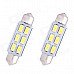 Festoon 42mm 3W 240lm 6 x SMD 5630 LED White Light Decoding Car Reading Lamp Dome Bulb (12V / 2 PCS) Festoon 42mm 3W 240lm 6 x SMD 5630 LED White Light Decoding Car Reading Lamp Dome Bulb (12V / 2 PCS)